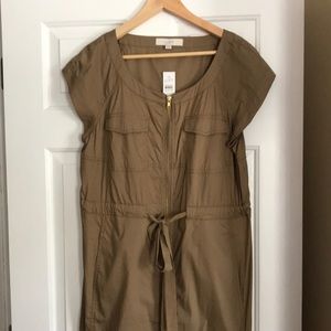 LOFT Army inspired zipper front dress - size L
